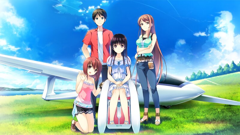 anime characters with glider
