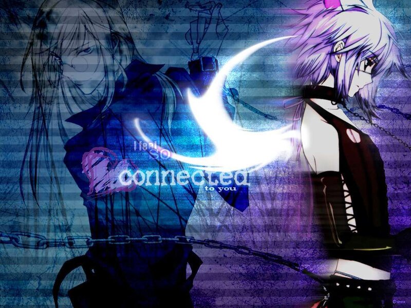 anime characters with glowing crescent