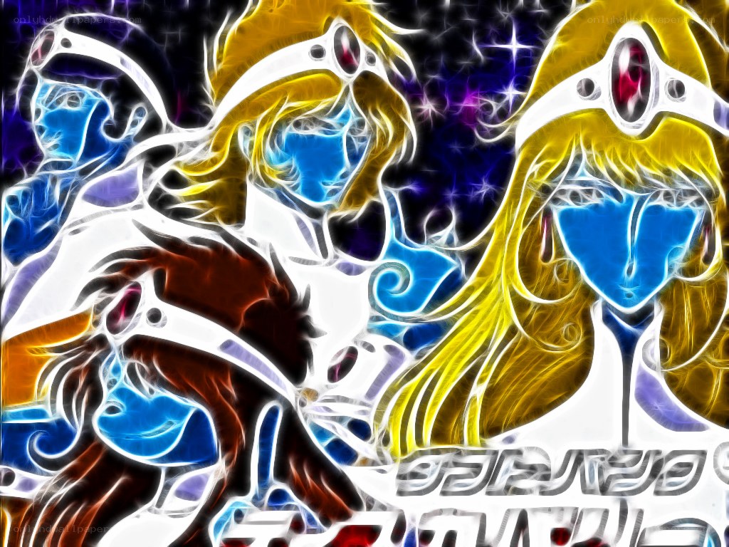 anime characters with glowing effects