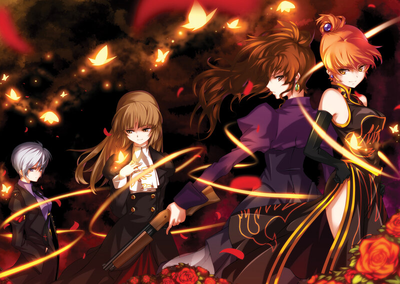 anime characters with glowing effects
