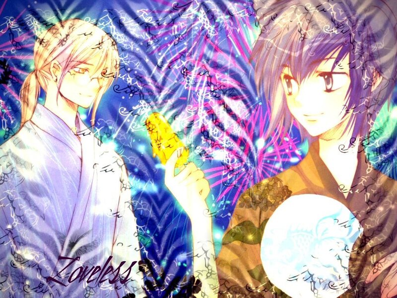 Anime characters with glowing objects