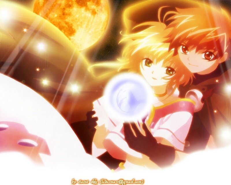 anime characters with glowing orb