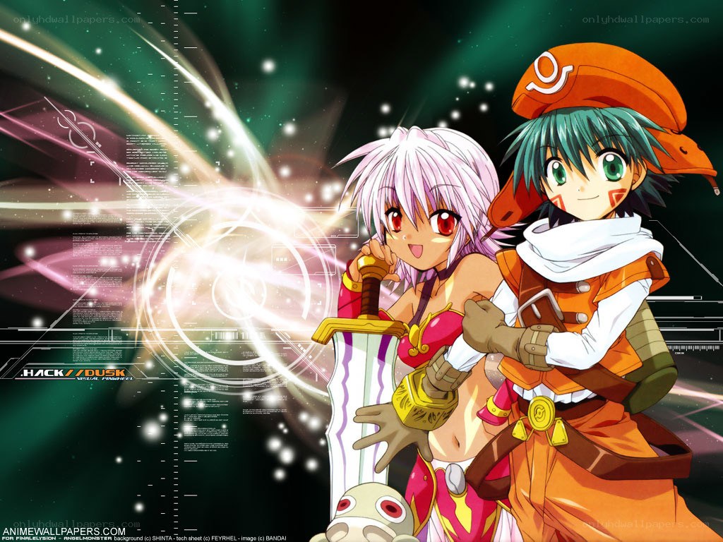 Anime characters with glowing sword