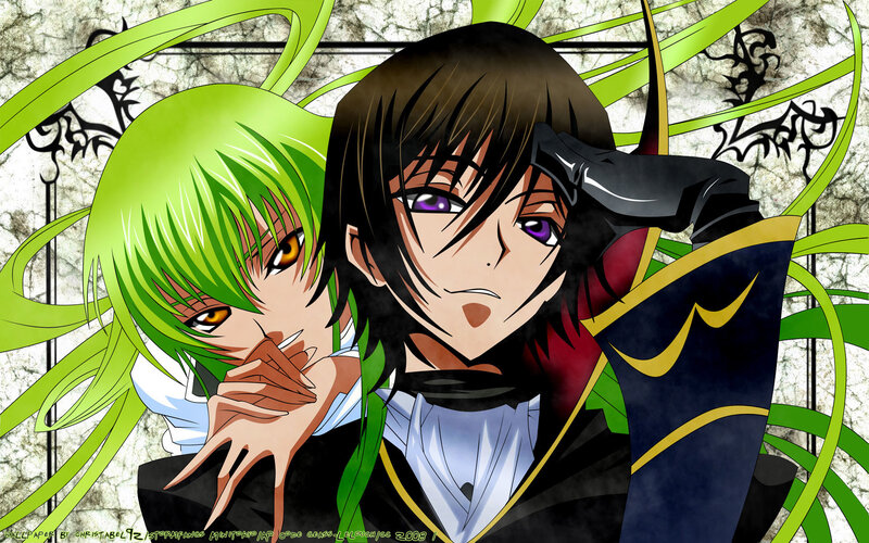 anime characters with green and black hair