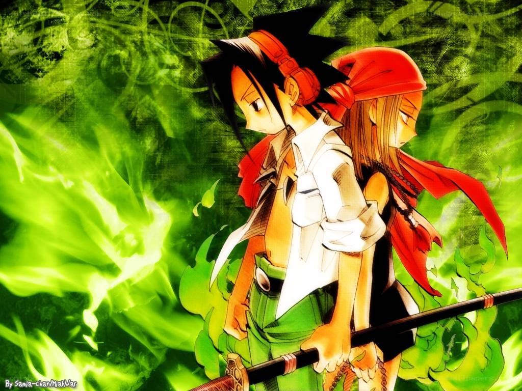 anime characters with green energy