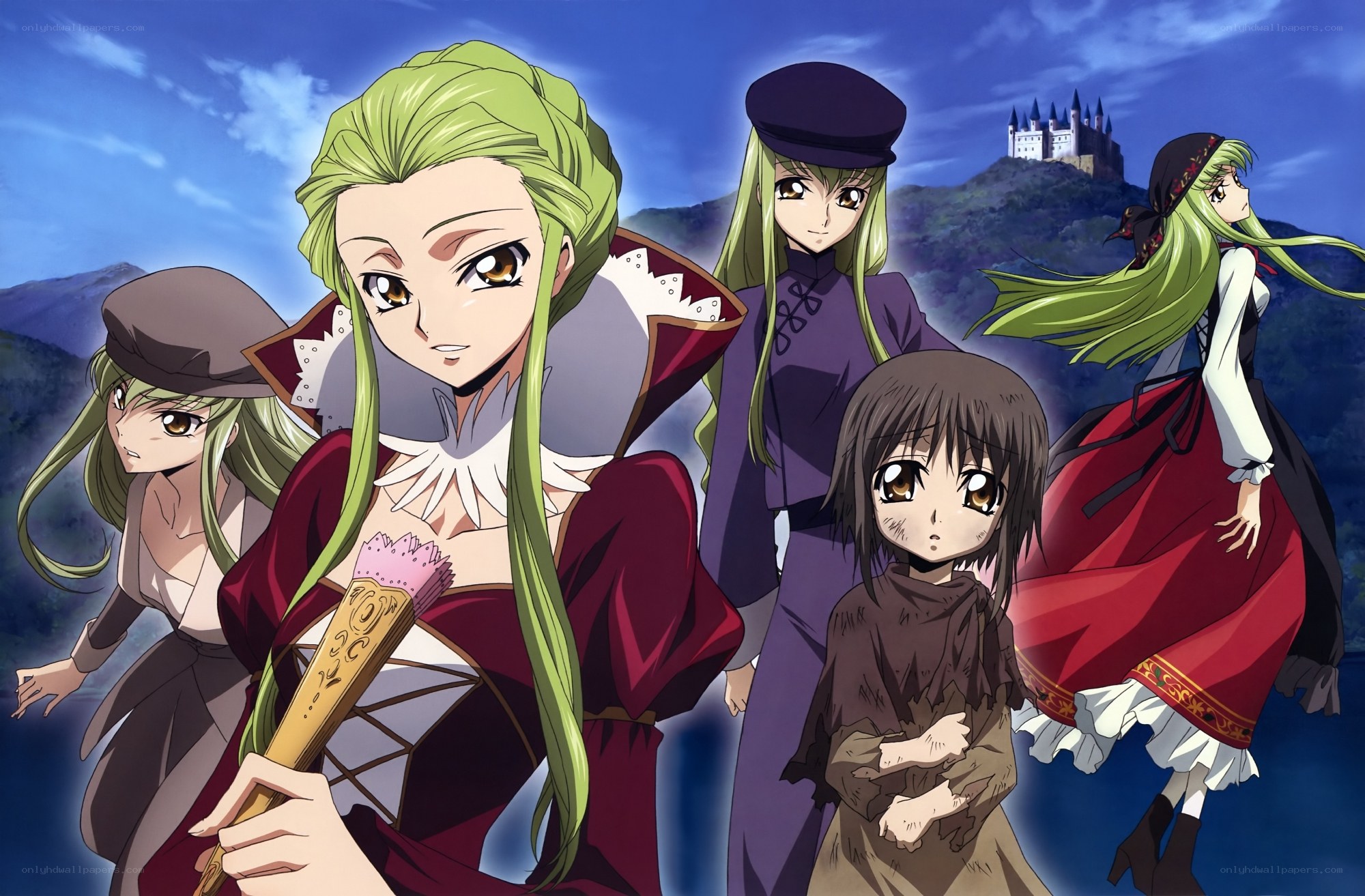 anime characters with green hair