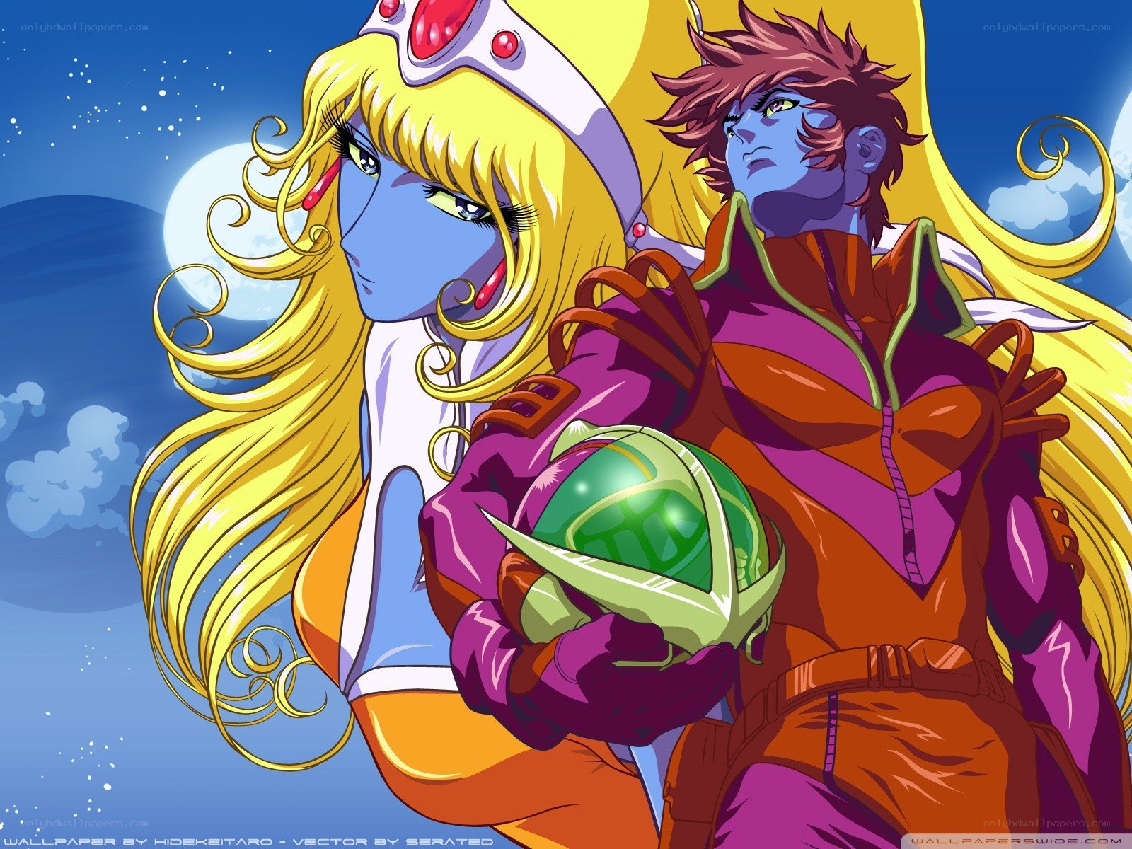 anime characters with green orb