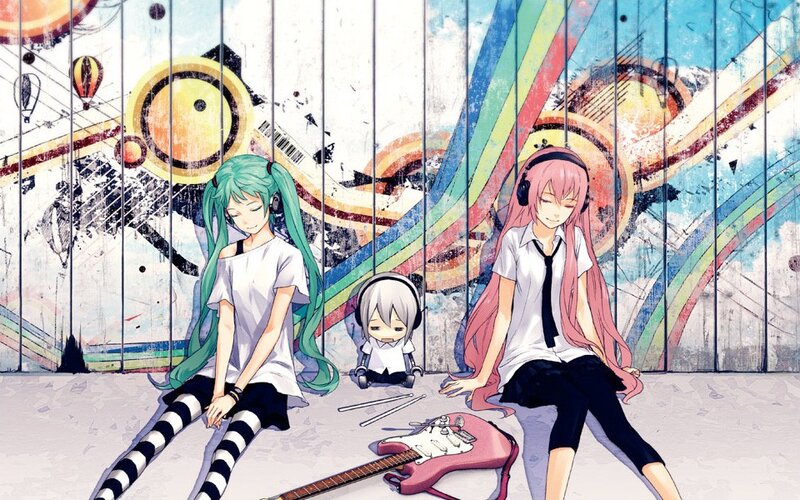 Anime characters with guitar