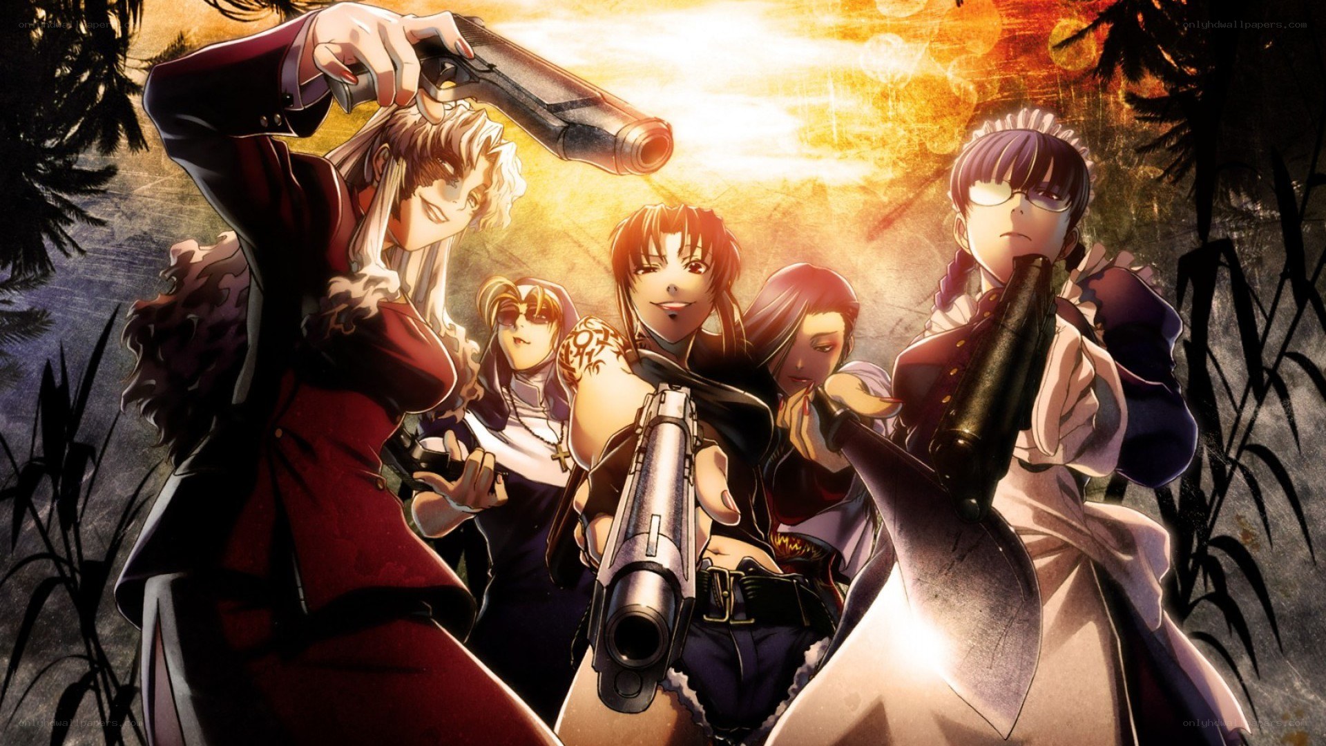anime characters with guns