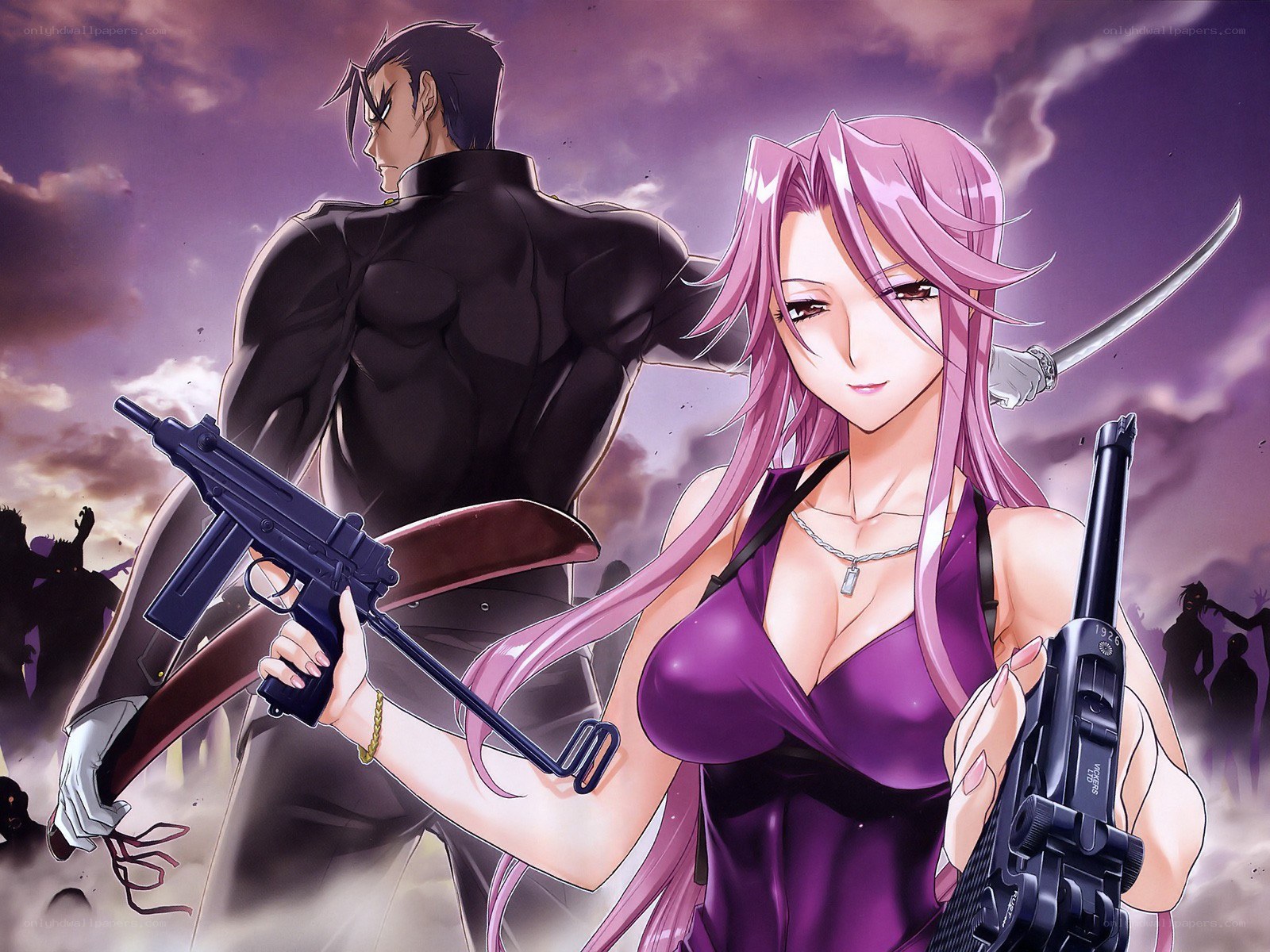 Anime characters with guns