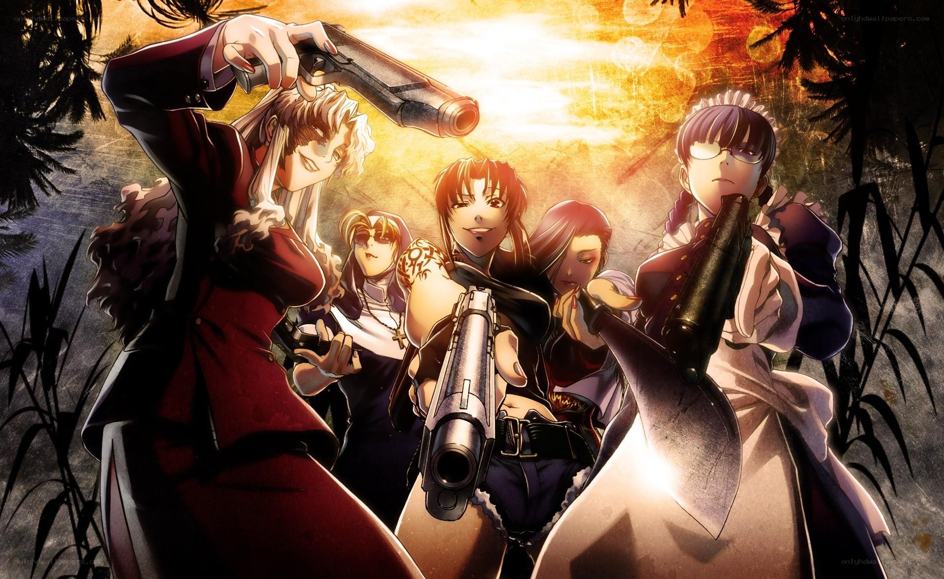 anime characters with guns