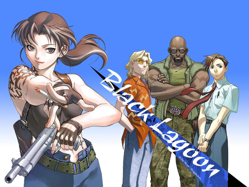 Anime Characters with Guns — Blue, Dramatic, Manga, Tattoo