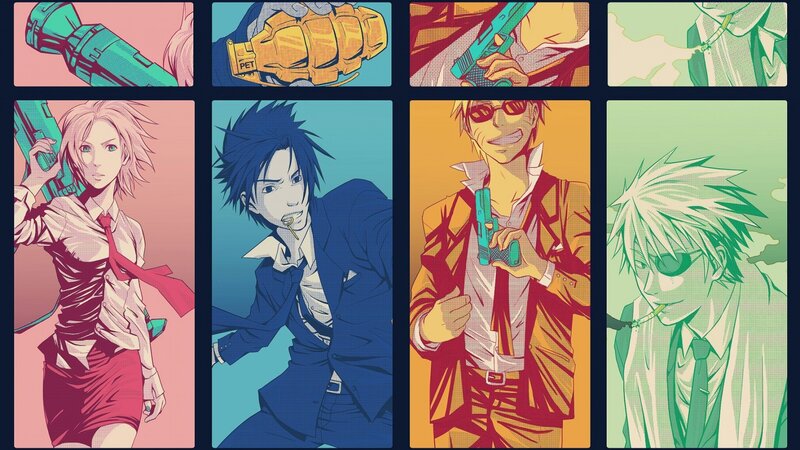 Anime Characters with Guns — Blue, Dramatic, Manga