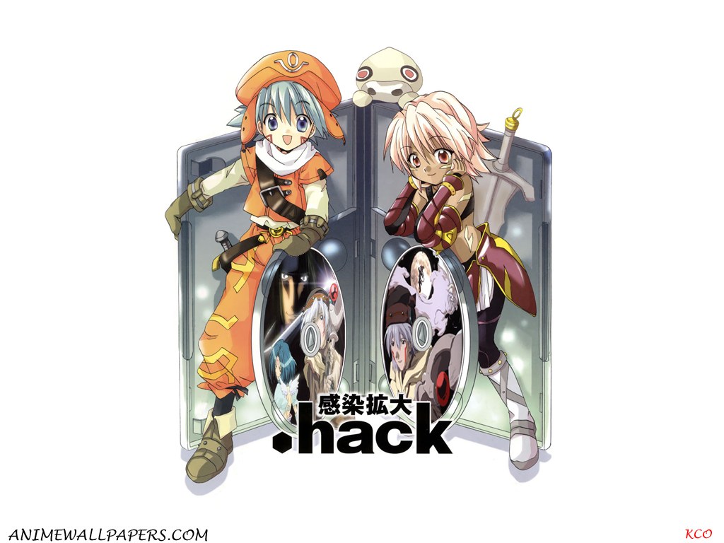 Anime characters with .hack logo