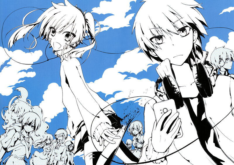 Anime Characters with Headphones — Blue