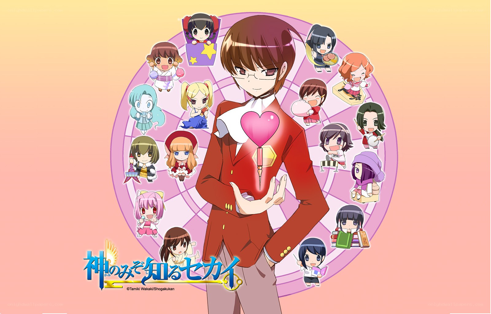 Anime characters with heart