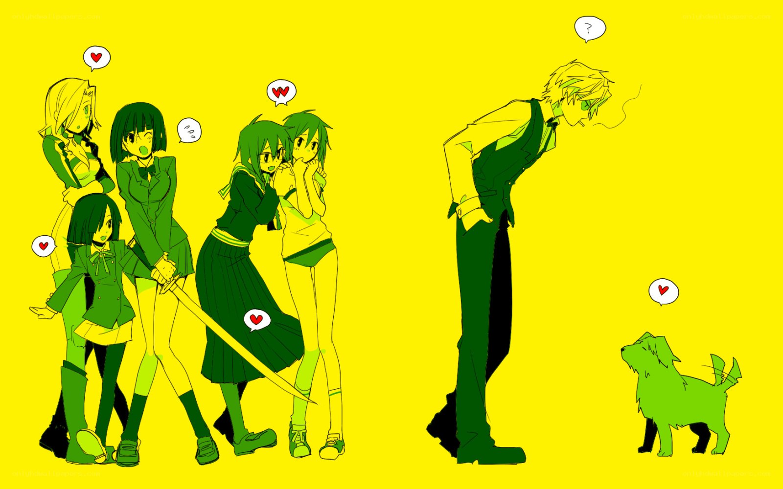 anime characters with hearts