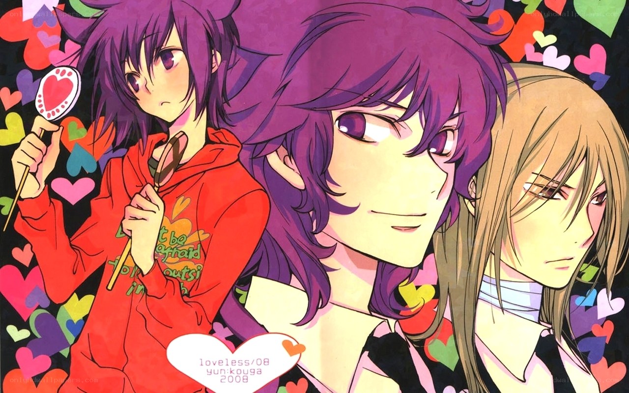 Anime characters with hearts