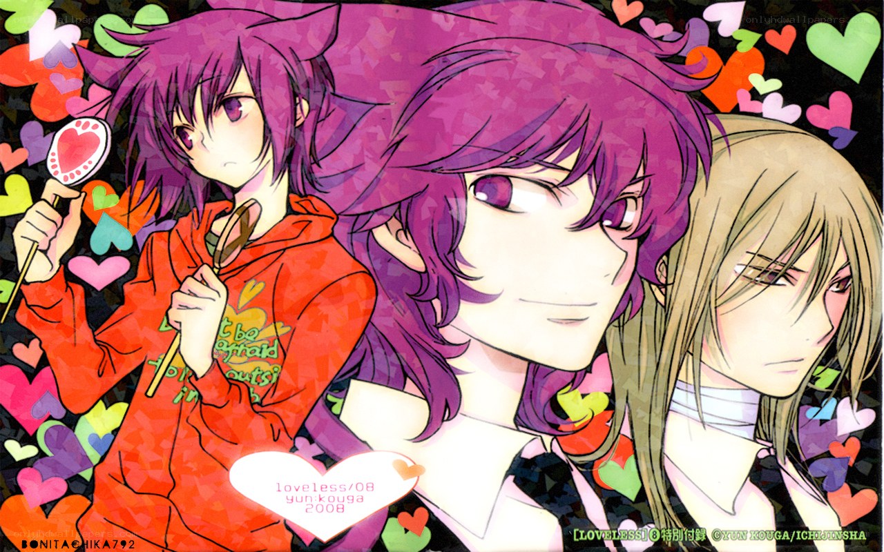 Anime characters with hearts