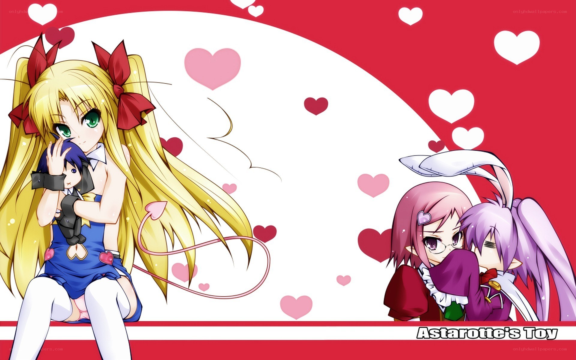 Anime characters with hearts