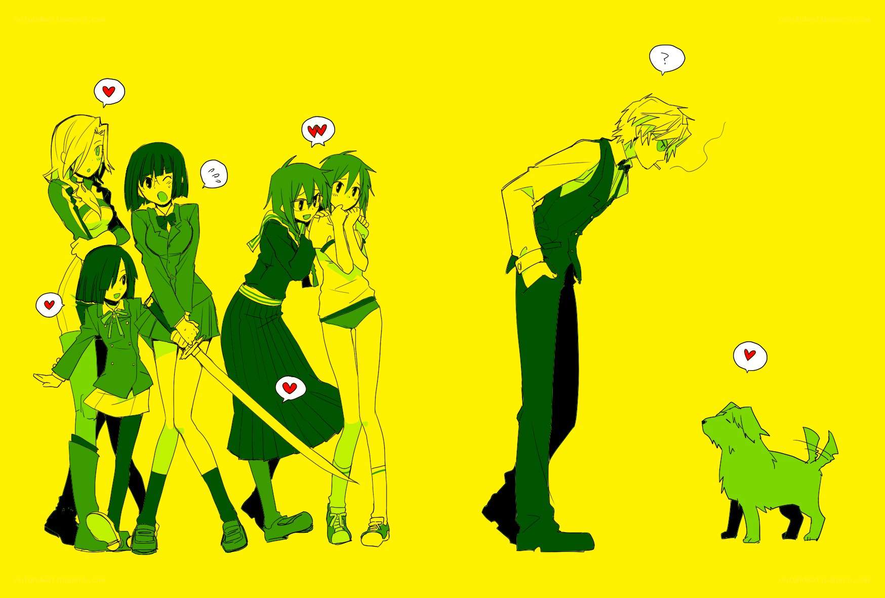 anime characters with hearts