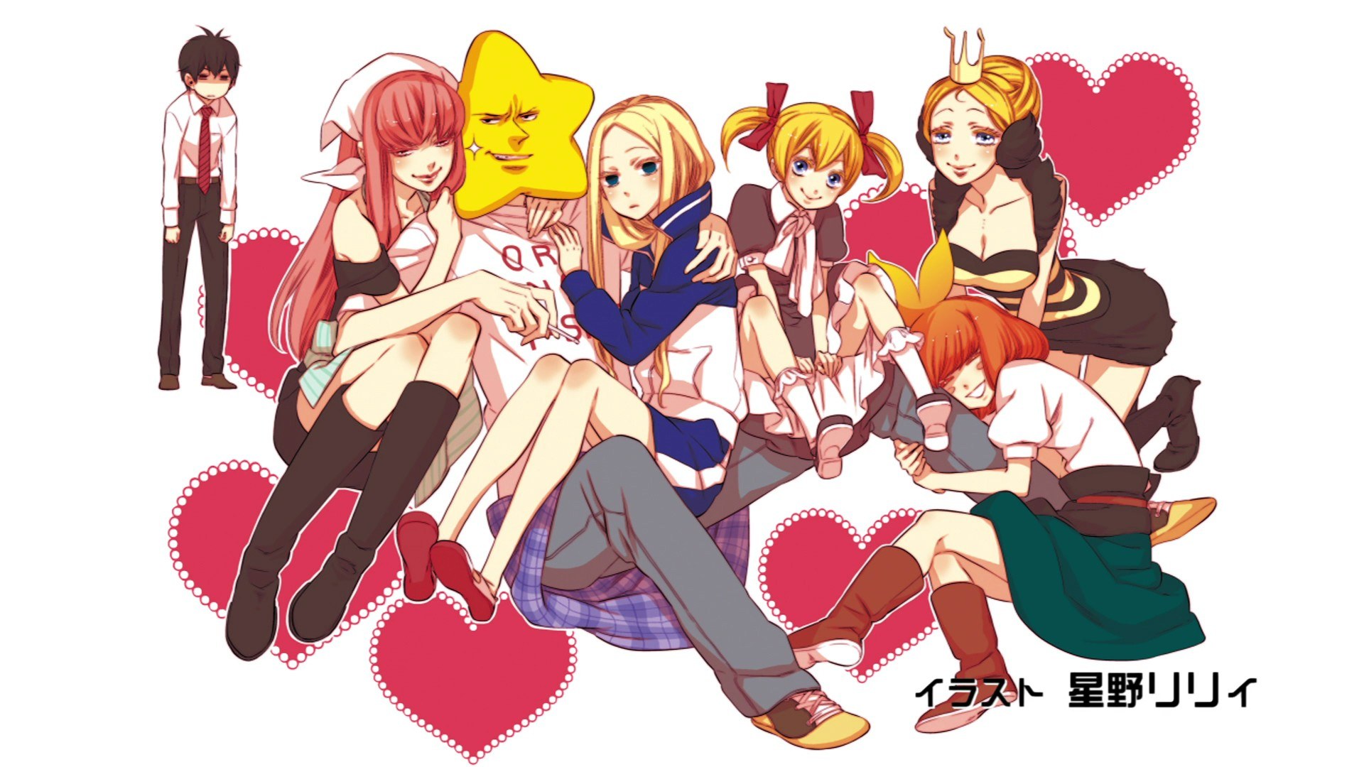 anime characters with hearts