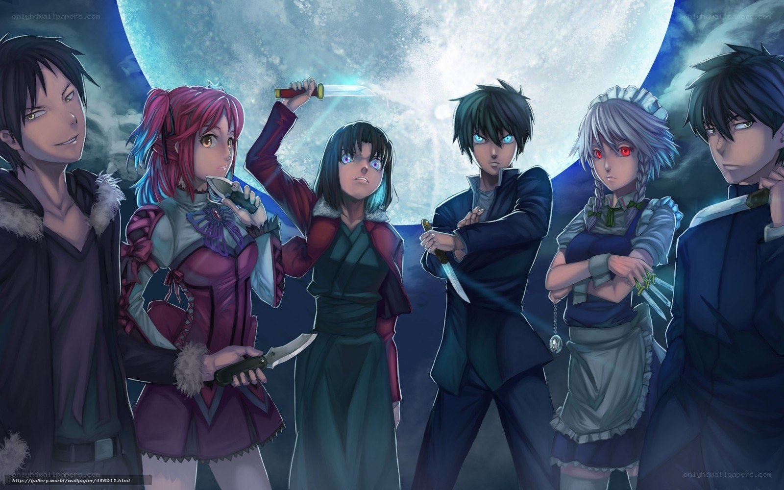 anime characters with knives