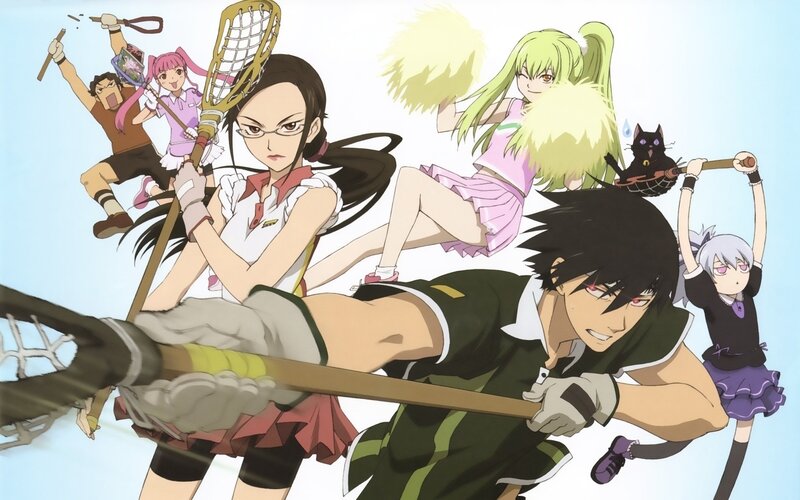 Anime Characters with Lacrosse Sticks — Green