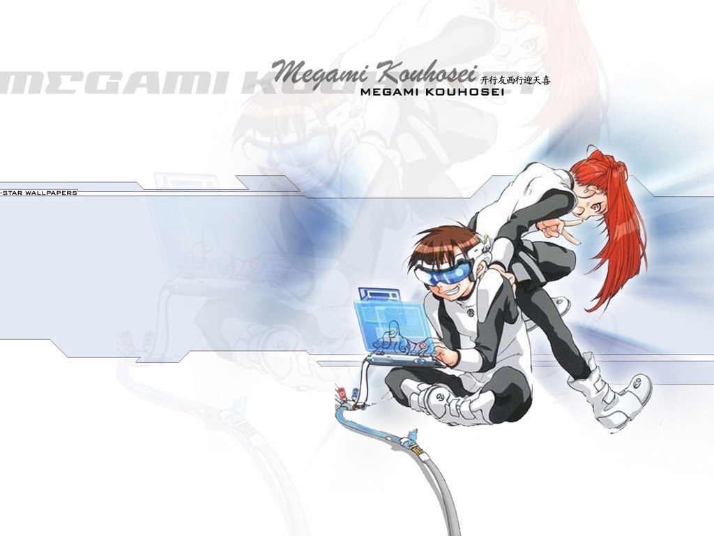 Anime characters with laptop