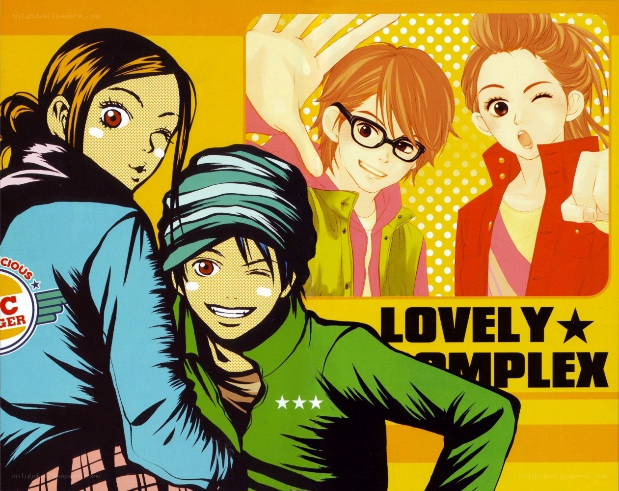 Anime characters with 'Lovely Complex' title