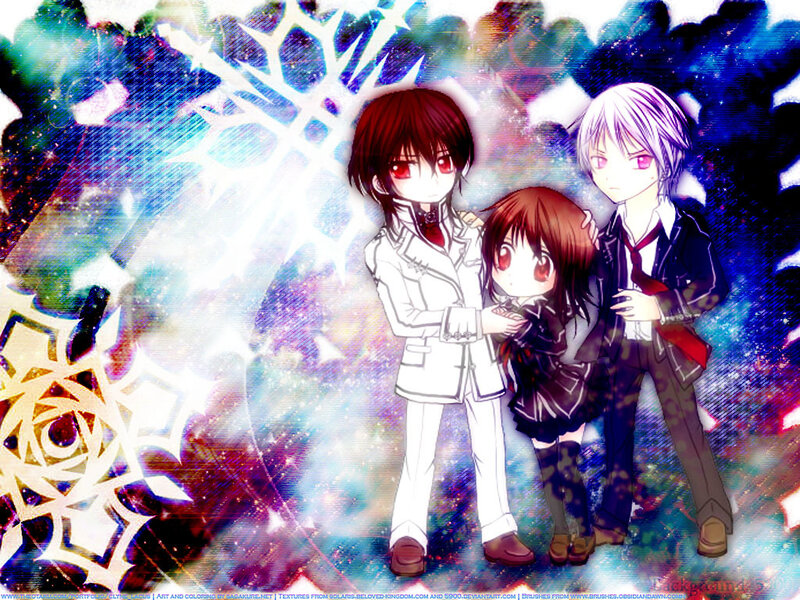 anime characters with magical background