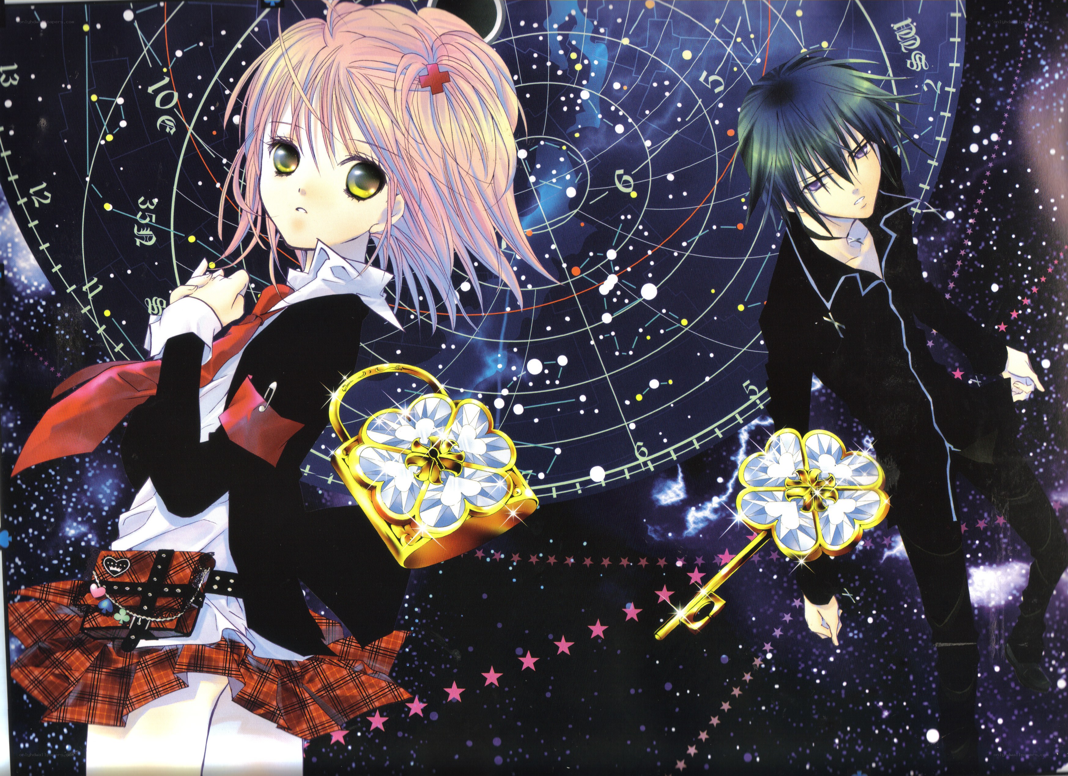 Anime characters with magical keys
