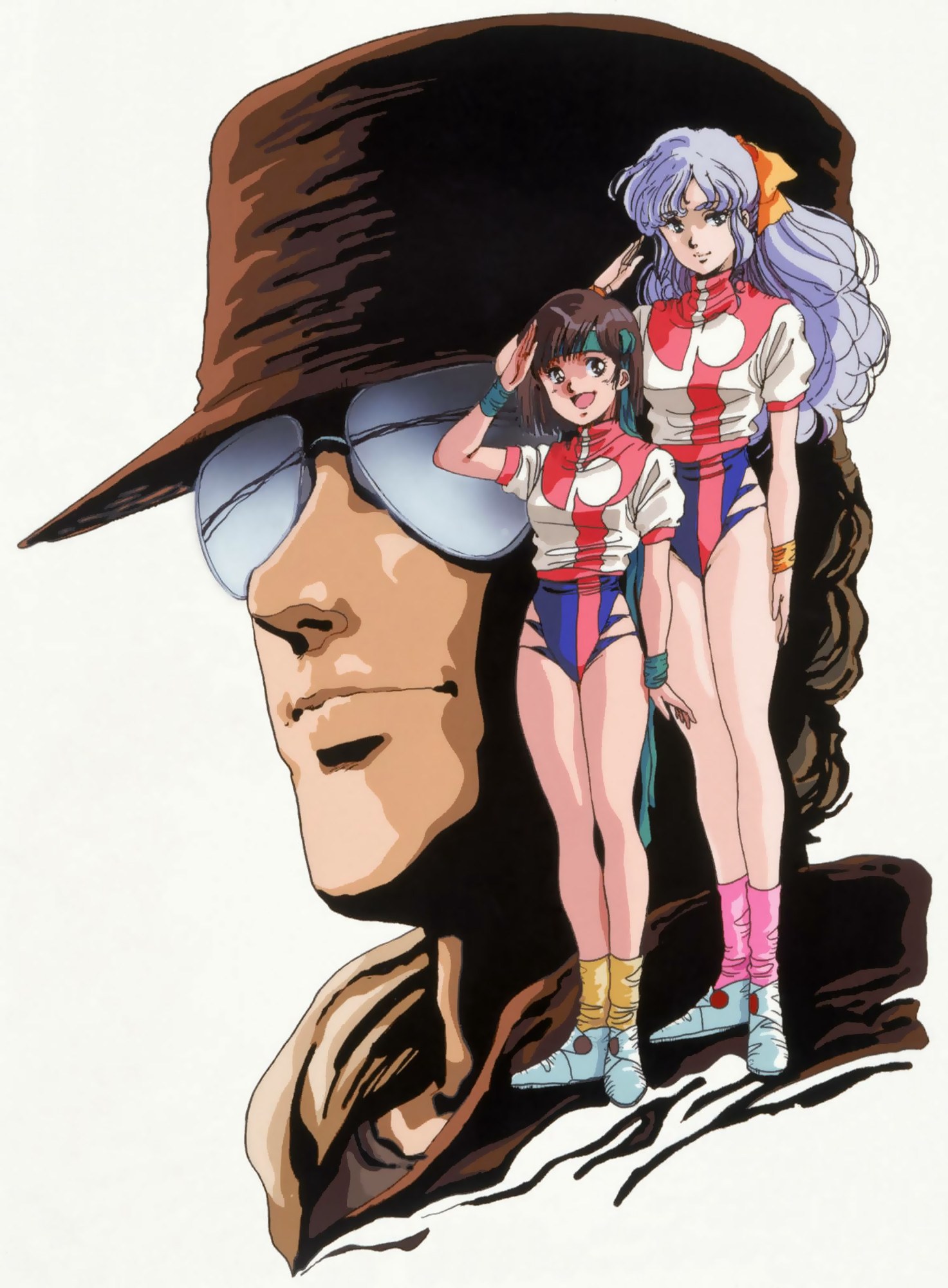 anime characters with man in hat