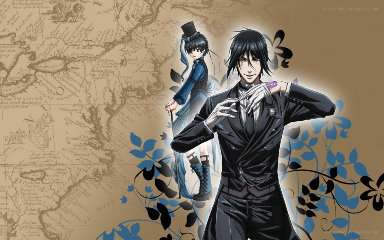 anime characters with map background