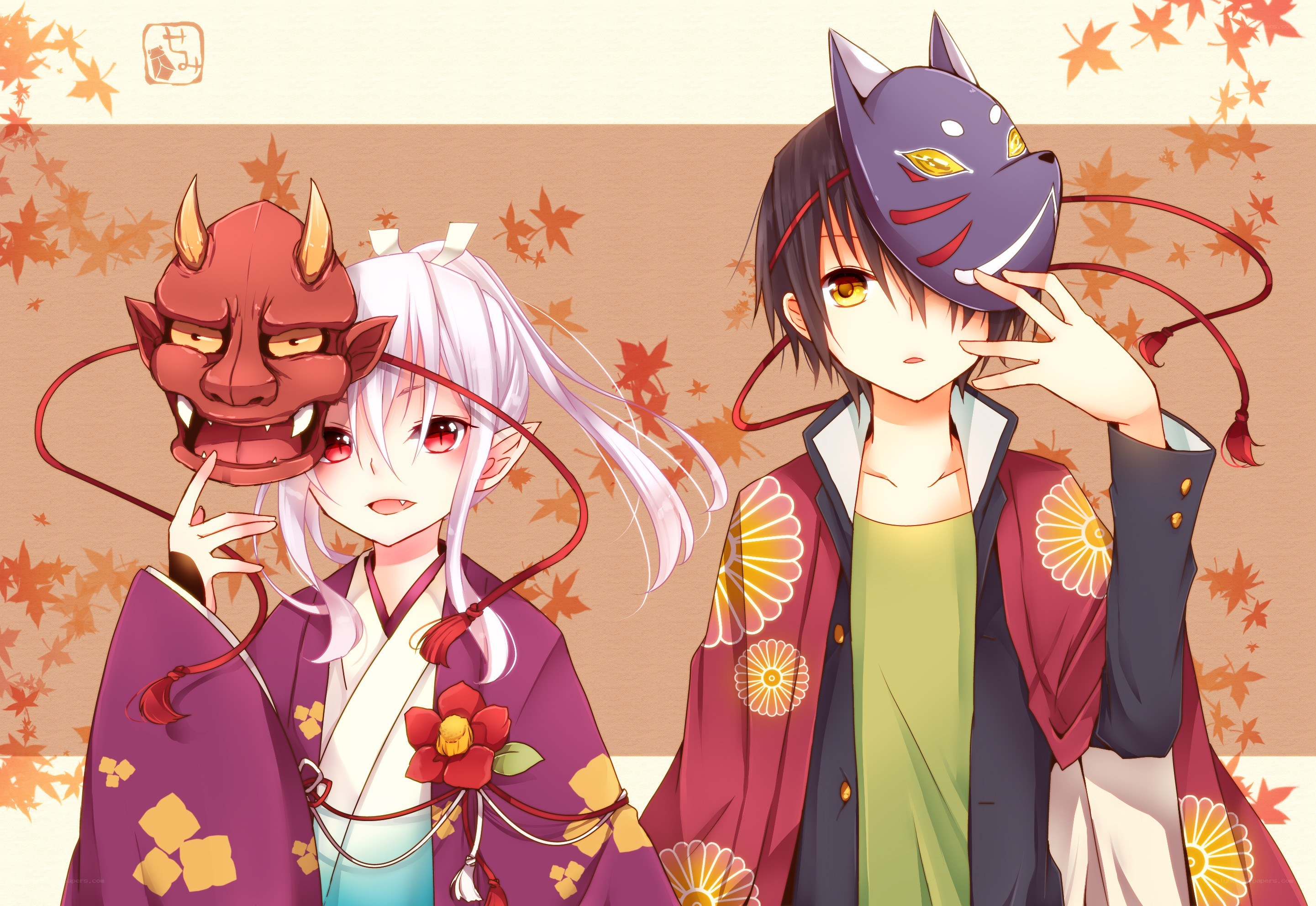 Anime characters with masks