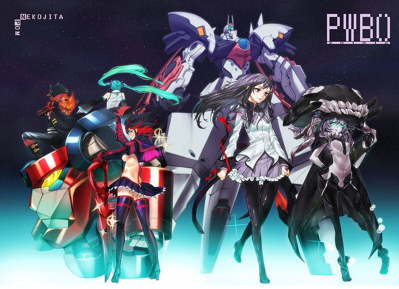 Anime Characters with Mechs — Purple, Dramatic