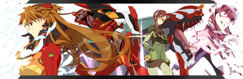 Anime Characters with Mechs — Red, Dramatic