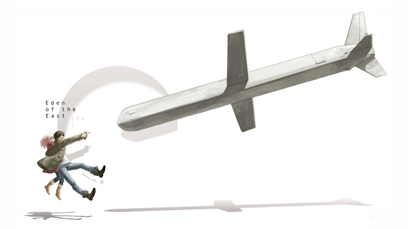 Anime Characters with Missile — White