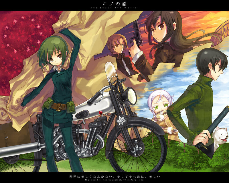 Anime characters with motorcycle