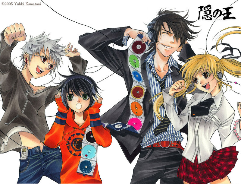 Anime characters with music players