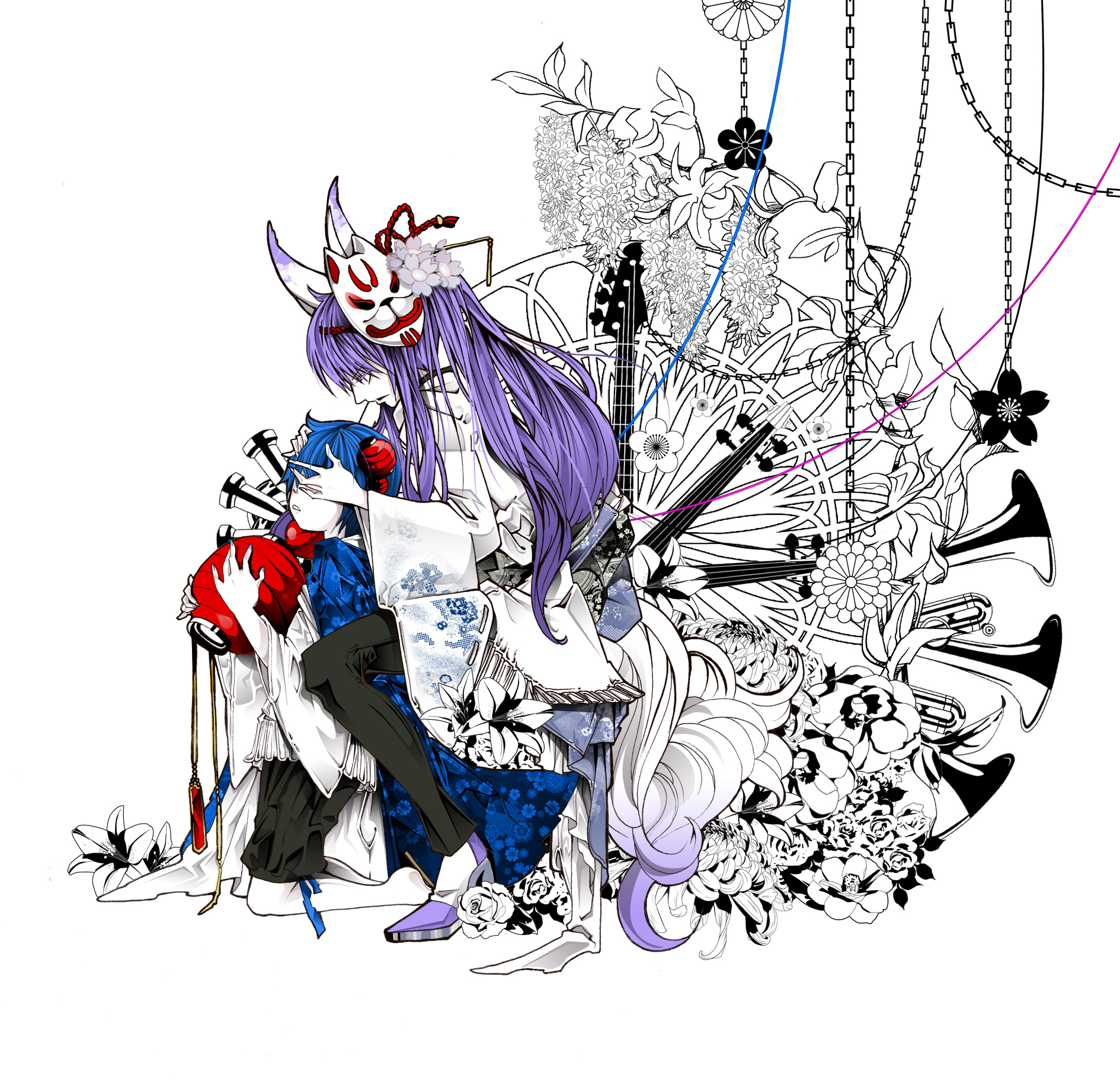 anime characters with musical instruments