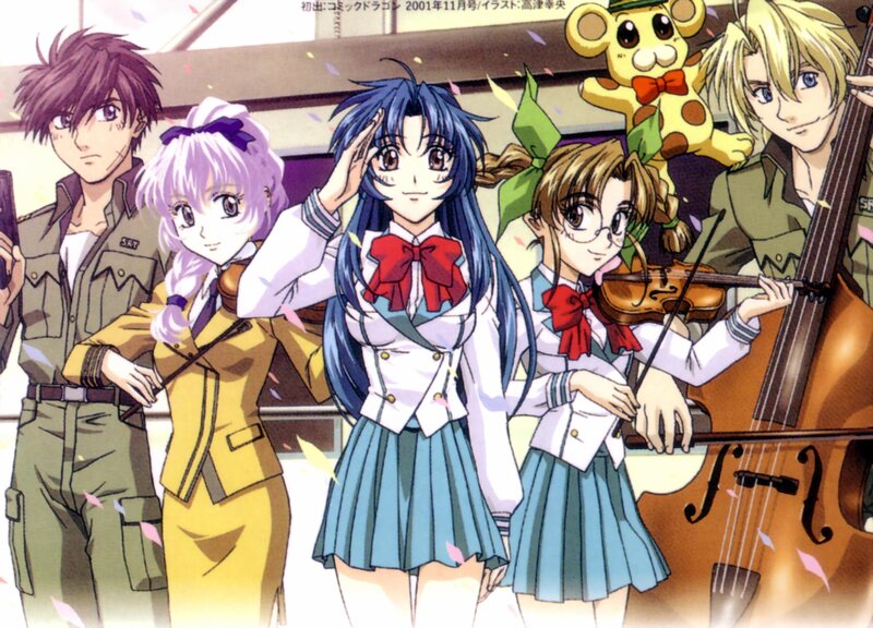 anime characters with musical instruments