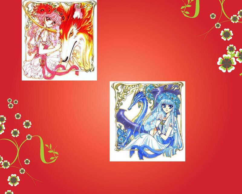 Anime Characters with Mythical Creatures — Red