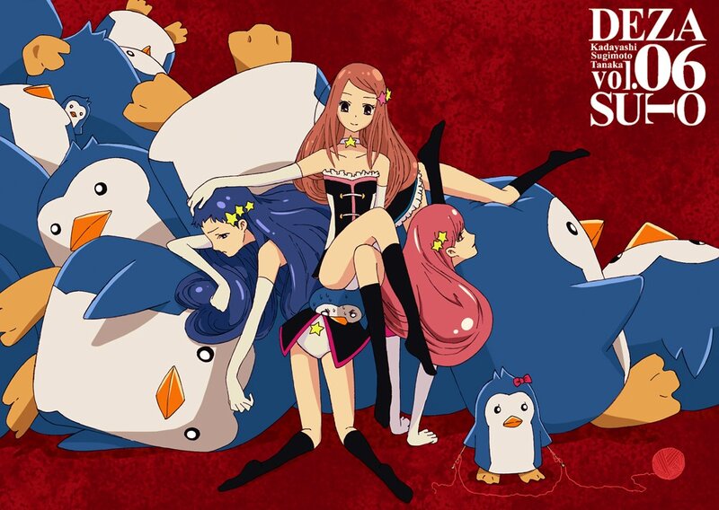 Anime characters with penguins