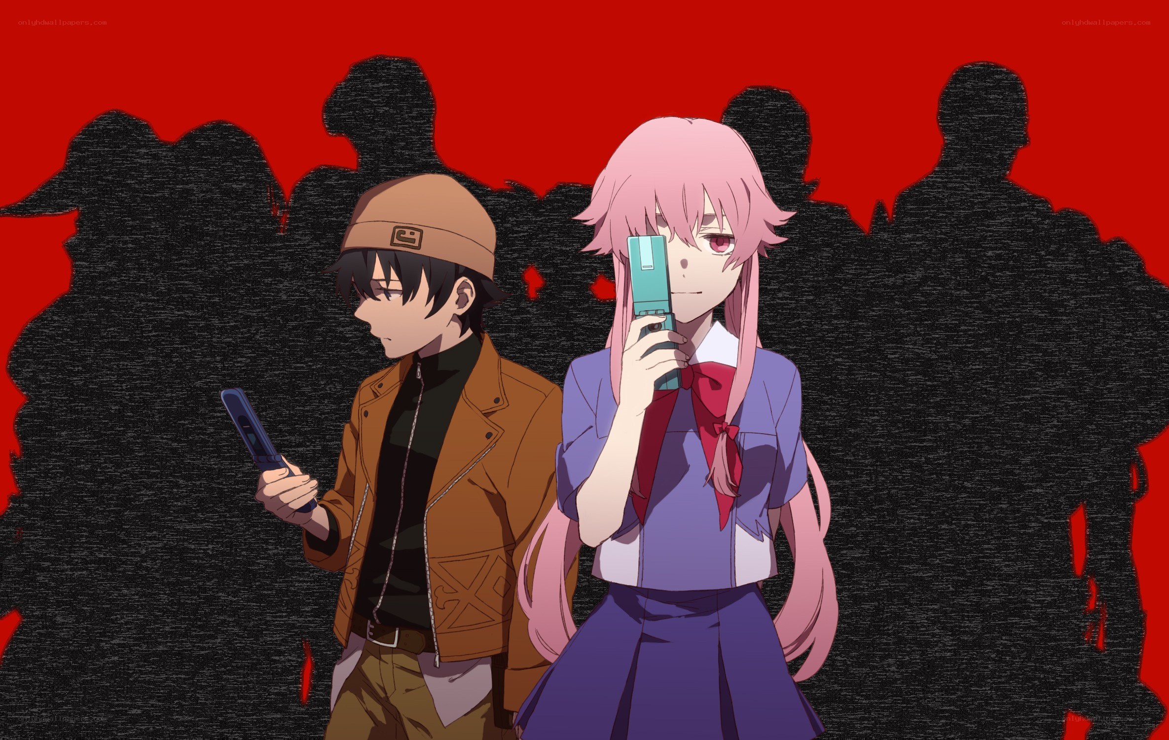 Anime characters with phones