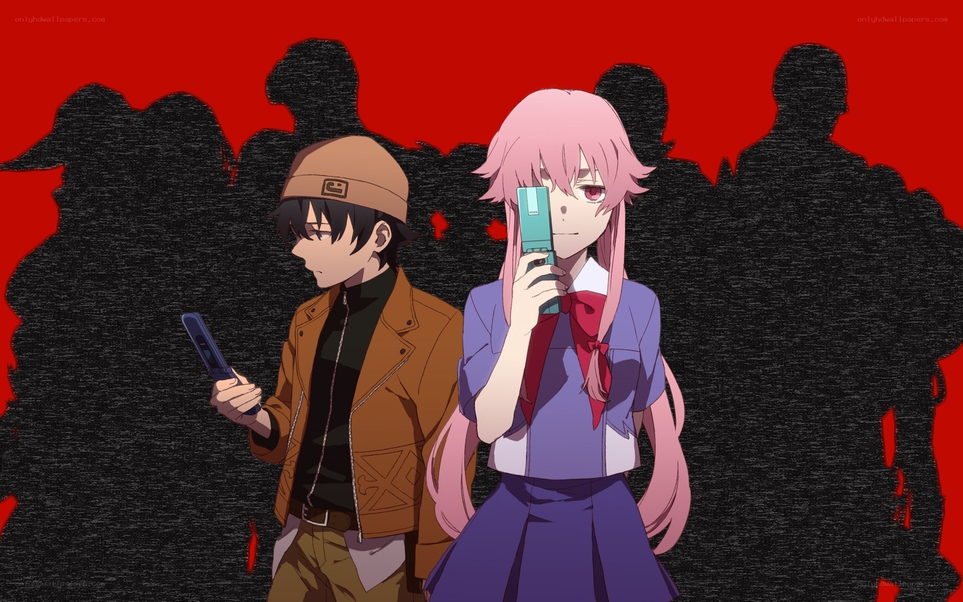 anime characters with phones