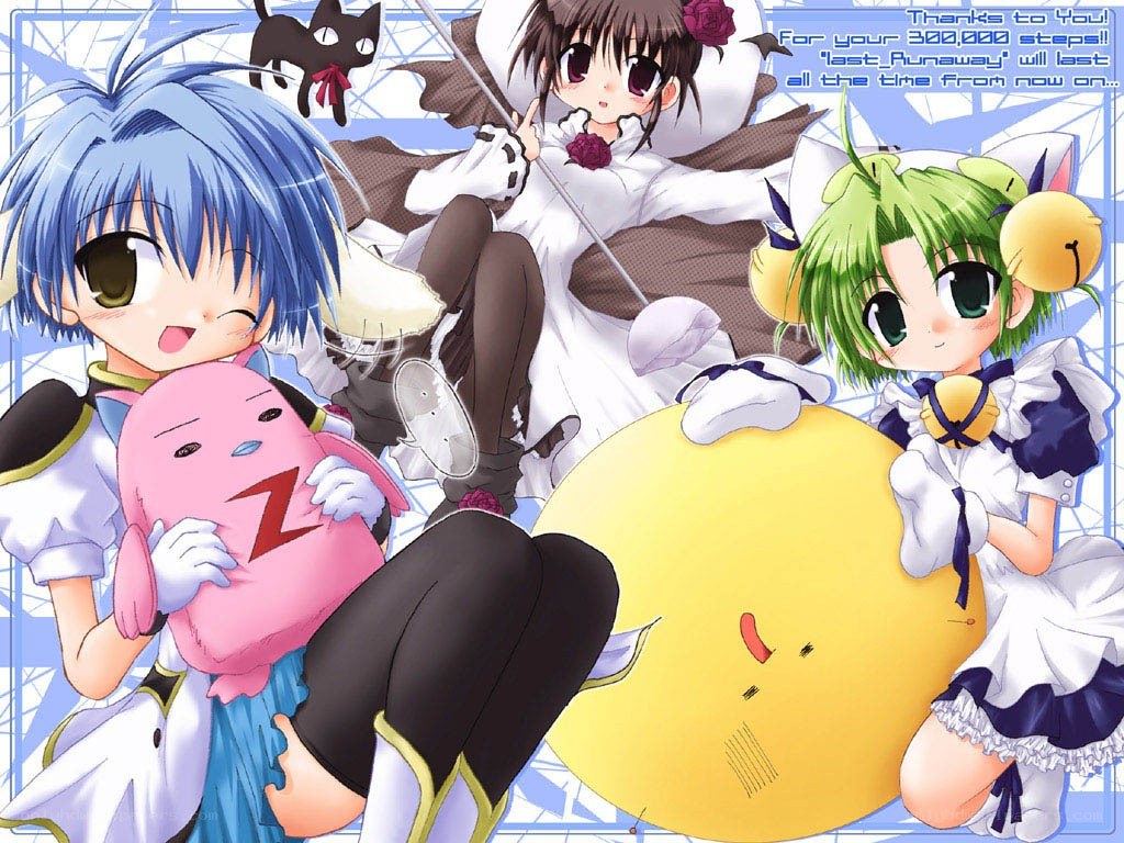 Anime characters with plushies
