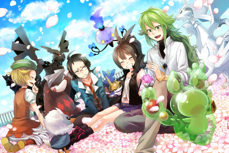 Anime Characters with Pokémon — Green, Cheerful