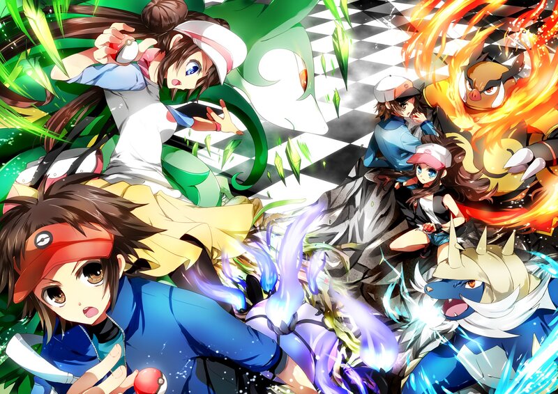Anime Characters with Pokémon — Green, Dynamic