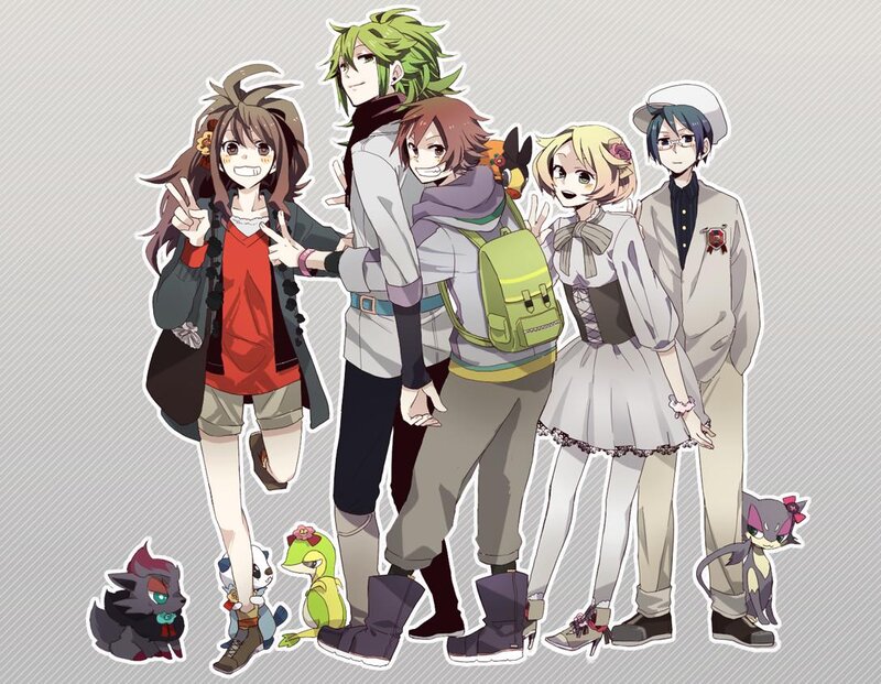 Anime Characters with Pokémon — Green